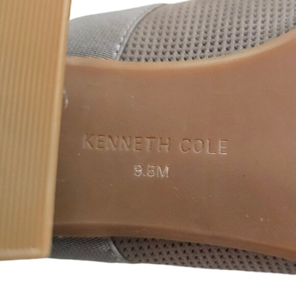 Kenneth Cole Taupe Hannon Perforated Leather Open Toe Slingback Sandal Sz 9.5 - Picture 5 of 7